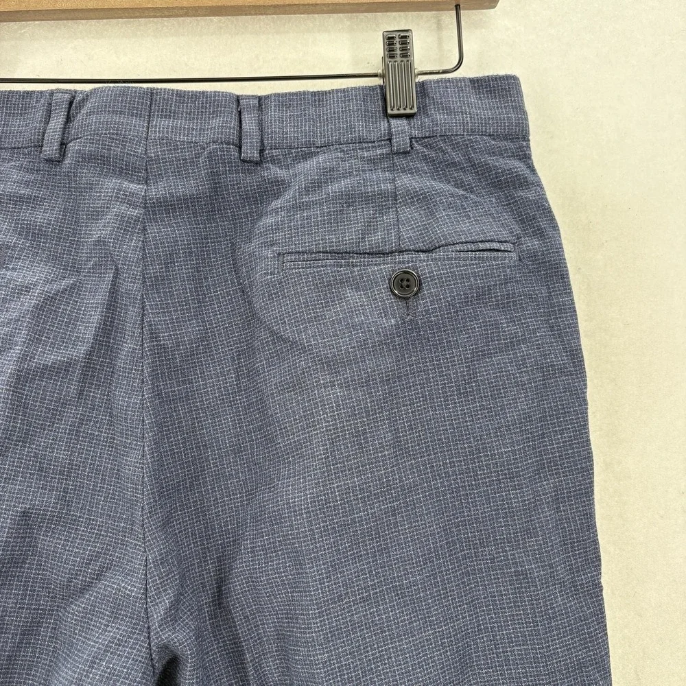 Brooks Brothers Regent Fit Dress Pants Mens 34x32 Blue Wool Stretch Check Tweed